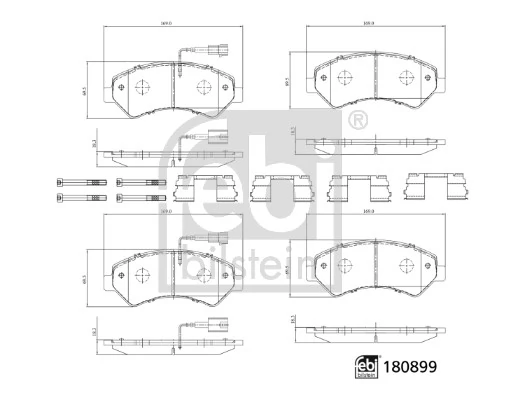 FEBI BILSTEIN Kit pastiglie freno, Freno a disco 180899