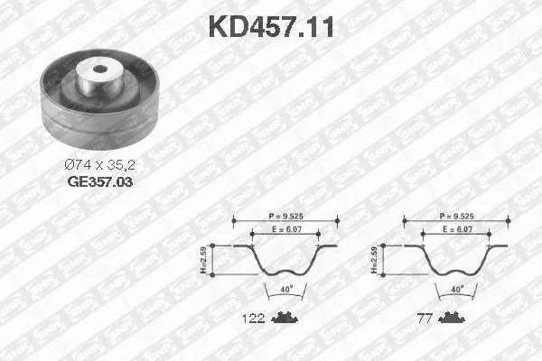 SNR Juego de correas dentadas KD457.11