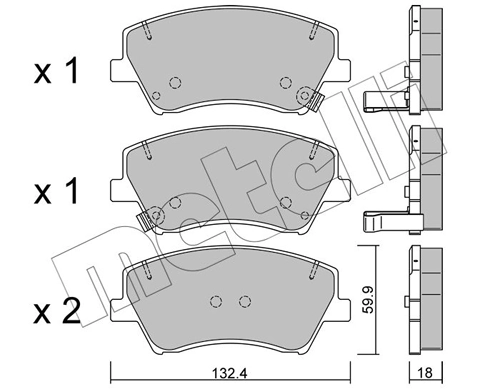 METELLI Bremsbelagsatz, Scheibenbremse 22-1092-0