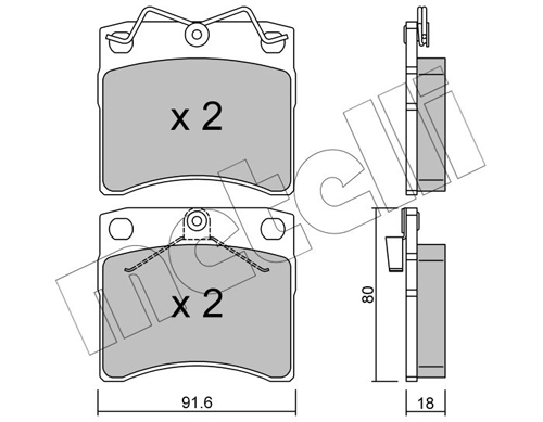 METELLI Set Pad Brek, Brek Piring 22-0163-1