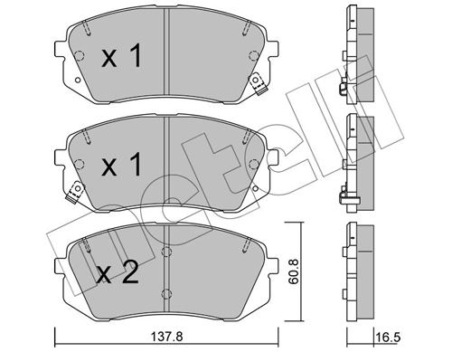 METELLI Bremsbelagsatz, Scheibenbremse 22-0783-0