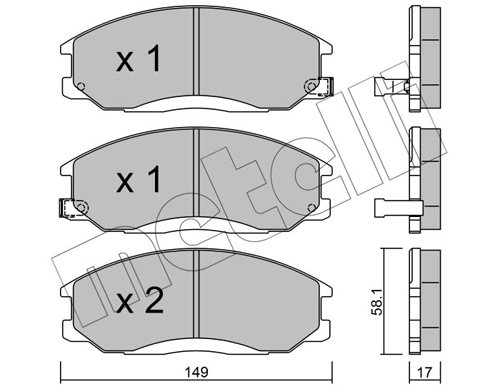 METELLI Set Pad Brek, Brek Piring 22-0364-0