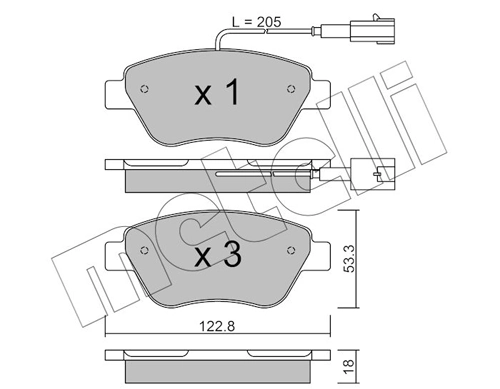 METELLI Kit pastiglie freno, Freno a disco 22-0321-0