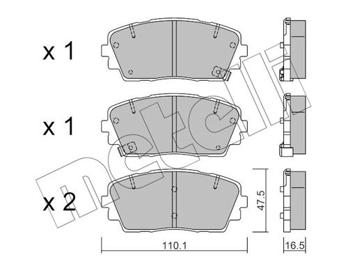 METELLI Kit pastiglie freno, Freno a disco 22-0941-0