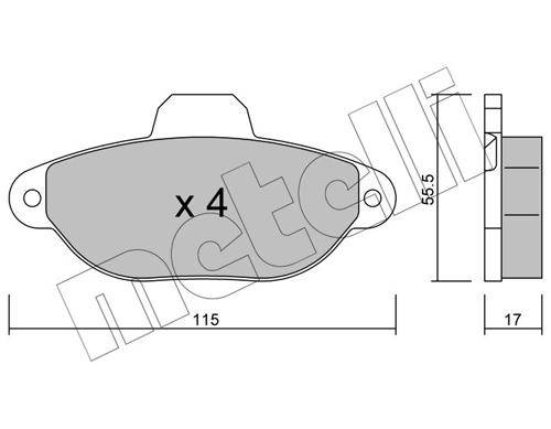 METELLI Kit pastiglie freno, Freno a disco 22-0159-1