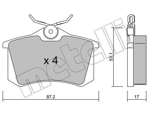METELLI Set Pad Brek, Brek Piring 22-0100-1