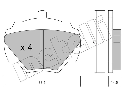 METELLI 브레이크 패드 세트, 디스크 브레이크 22-0353-0