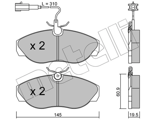 METELLI Set Pad Brek, Brek Piring 22-0154-1