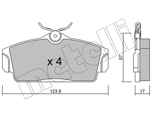 METELLI Kit pastiglie freno, Freno a disco 22-0305-0