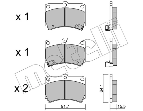 METELLI Kit pastiglie freno, Freno a disco 22-0196-0