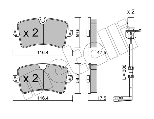 METELLI Kit pastiglie freno, Freno a disco 22-0955-1K