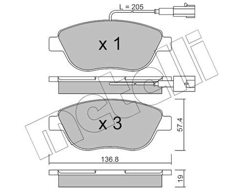 METELLI Kit pastiglie freno, Freno a disco 22-0322-0