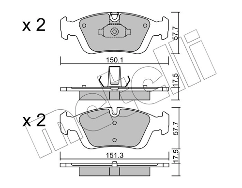 METELLI Brake Pad Set, disc brake 22-0312-0