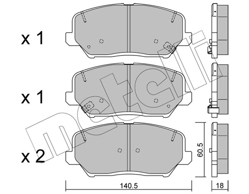 METELLI Bremsbelagsatz, Scheibenbremse 22-0997-0