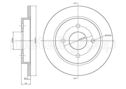 METELLI Brake Disc 23-0542C