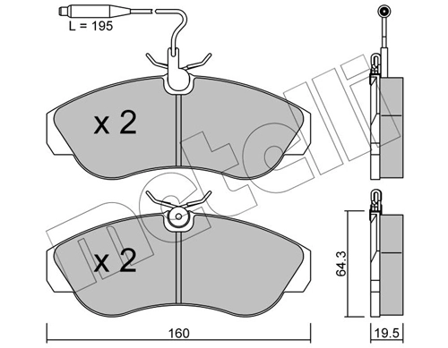 METELLI Set bantalan rem, rem cakram 22-0155-0