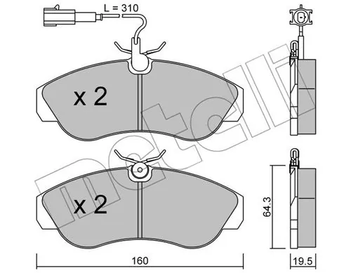 METELLI Kit pastiglie freno, Freno a disco 22-0155-1