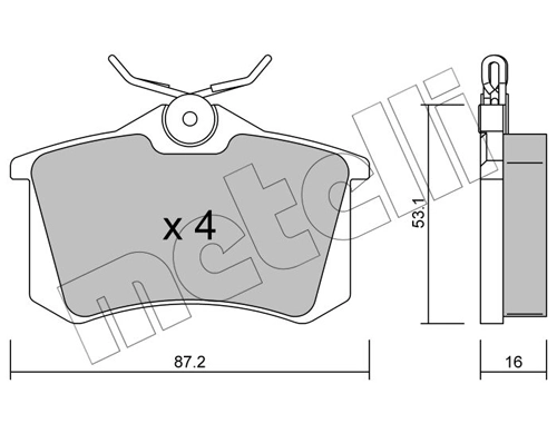 METELLI Set bantalan rem, rem cakram 22-0100-2