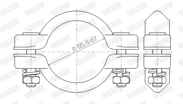 WALKER Pezzo per fissaggio, Imp. gas scarico 82501