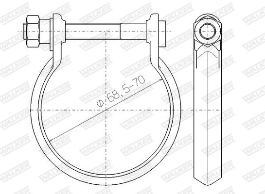 WALKER Pezzo per fissaggio, Imp. gas scarico 80438
