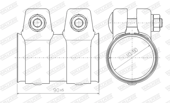WALKER Connettore tubi, Imp. gas scarico 86152