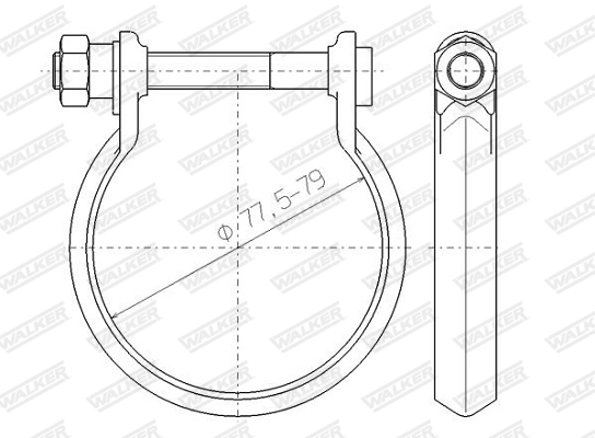WALKER Pezzo per fissaggio, Imp. gas scarico 80477