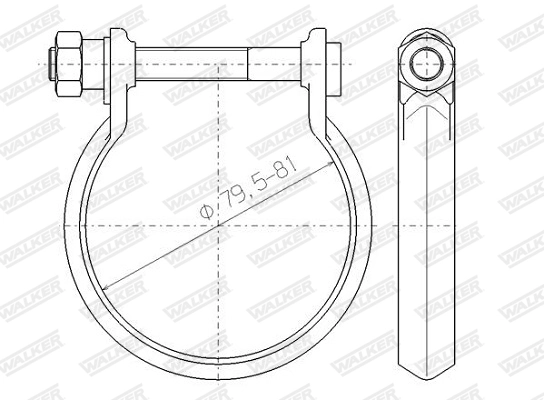WALKER Pezzo per fissaggio, Imp. gas scarico 80464