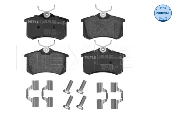 MEYLE Set bantalan rem, rem cakram 025 209 6117