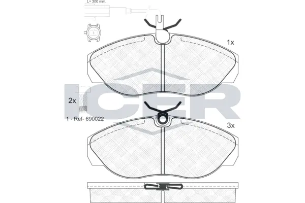 ICER Set Pad Brek, Brek Piring 141053-203