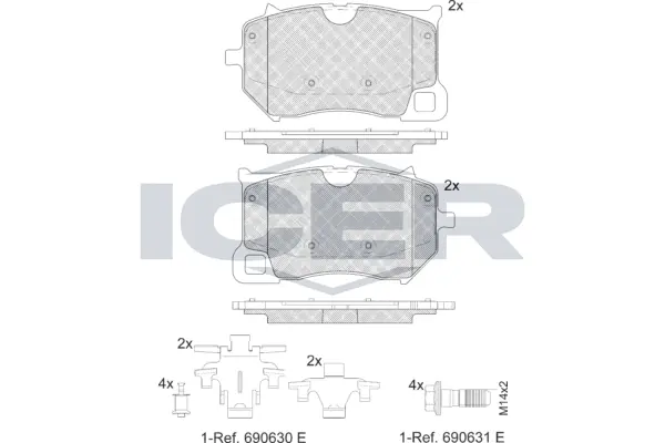 ICER 브레이크 패드 세트, 디스크 브레이크 182440