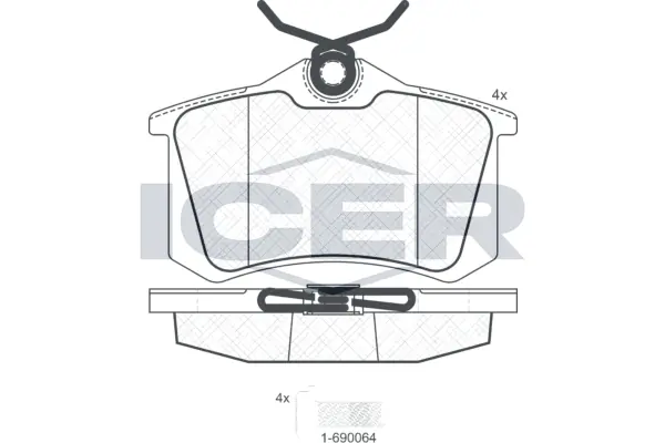 ICER ערכת רפידות בלם, בלמי דיסק 180697-703