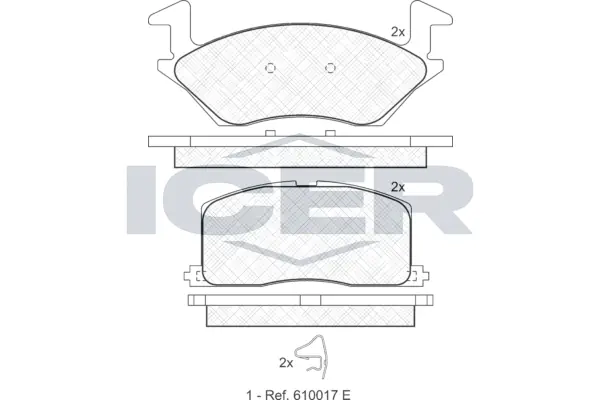 ICER Set bantalan rem, rem cakram 180888