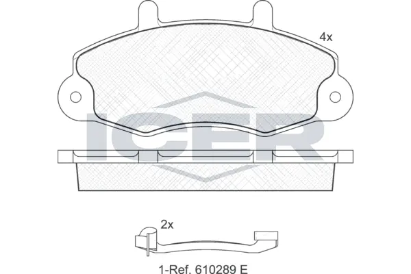 ICER Kit pastiglie freno, Freno a disco 140896-203