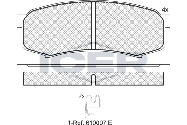 ICER Kit pastiglie freno, Freno a disco 141027