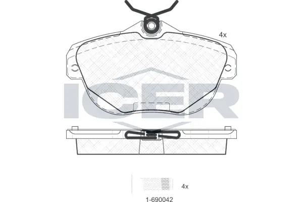 ICER Kit pastiglie freno, Freno a disco 181768