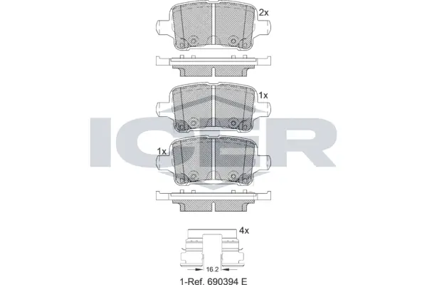 ICER Set Pad Brek, Brek Piring 182257