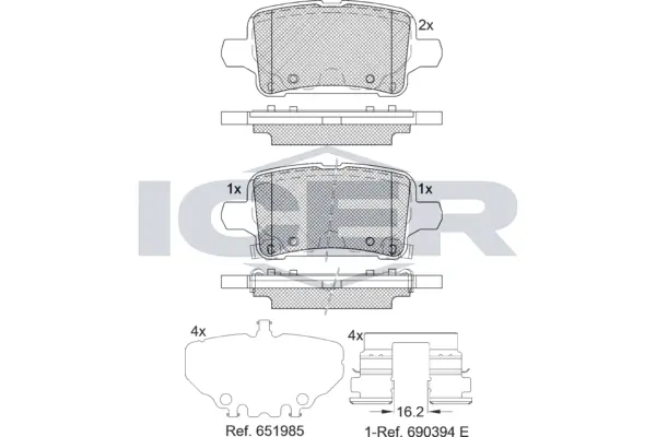 ICER Set Pad Brek, Brek Piring 182326