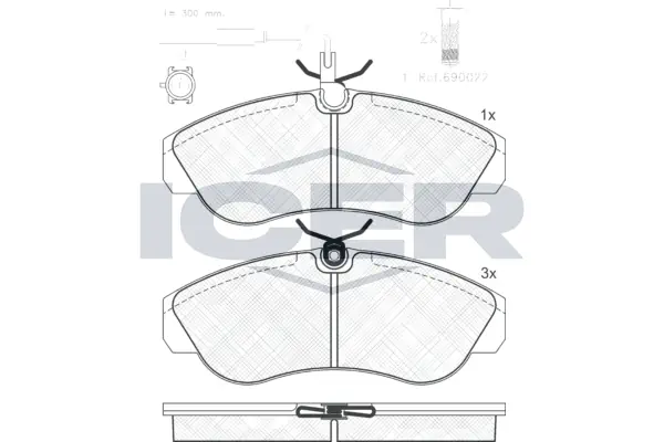 ICER Kit pastiglie freno, Freno a disco 141054-203