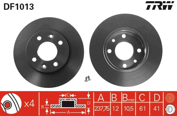 TRW Disque de frein DF1013