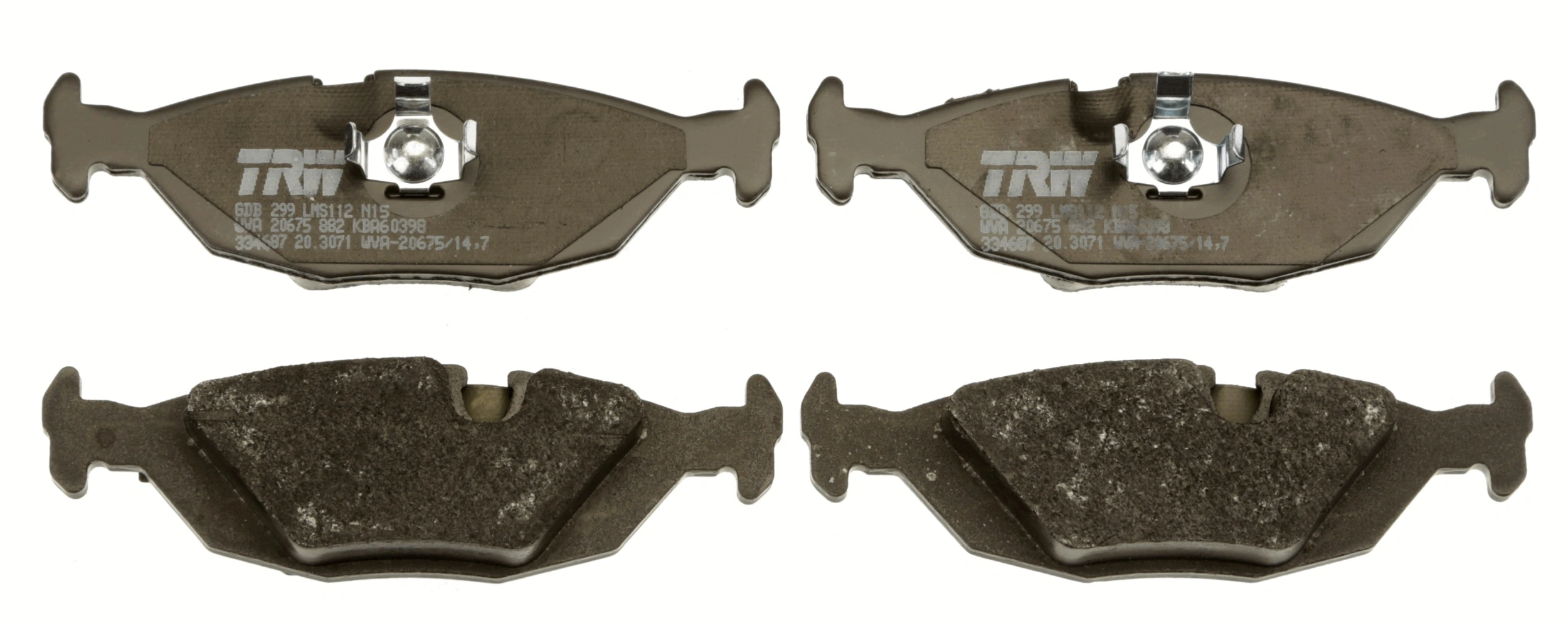 TRW Kit de plaquettes de frein, frein à disque GDB299