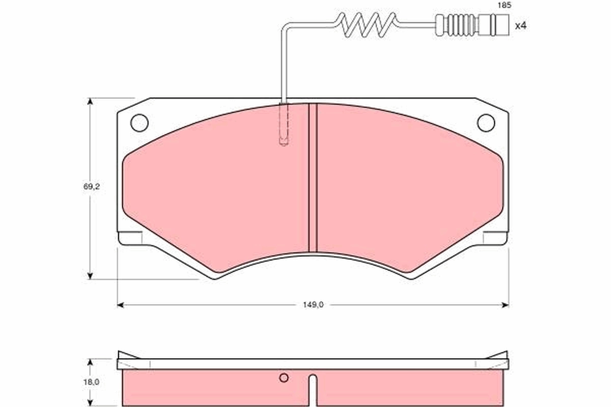 TRW Kit pastiglie freno, Freno a disco GDB1067