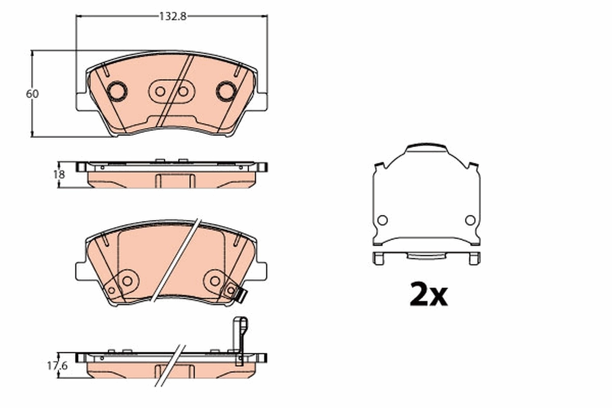 TRW Kit pastiglie freno, Freno a disco GDB2203