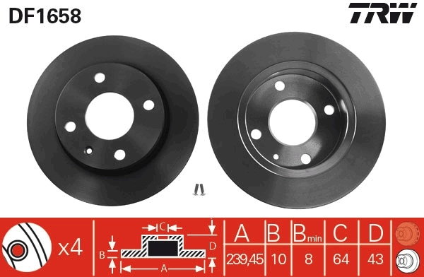 TRW Brake Disc DF1658