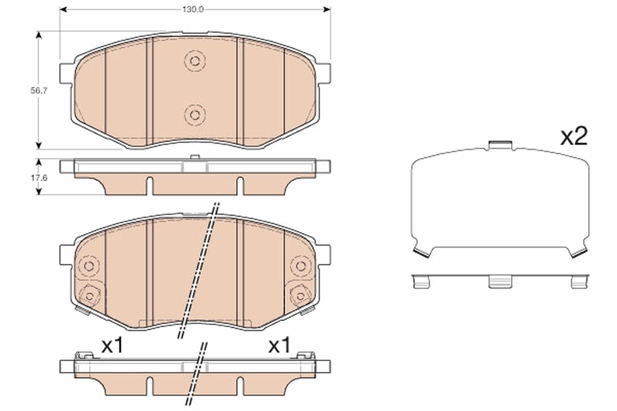 TRW Kit de plaquettes de frein, frein à disque GDB3553