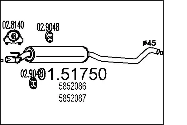 MTS Silenziatore centrale 01.51750