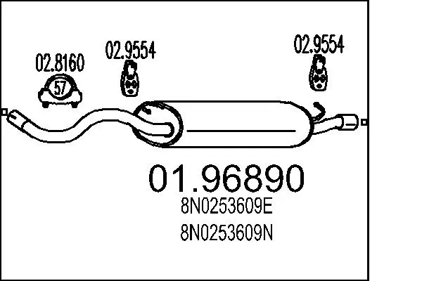 MTS Silenziatore posteriore 01.96890