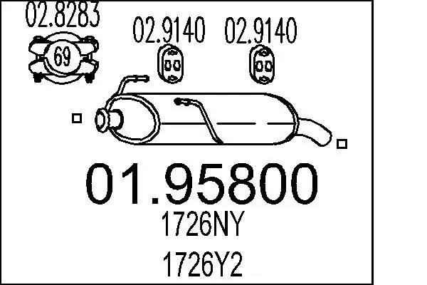 MTS Silenziatore posteriore 01.95800