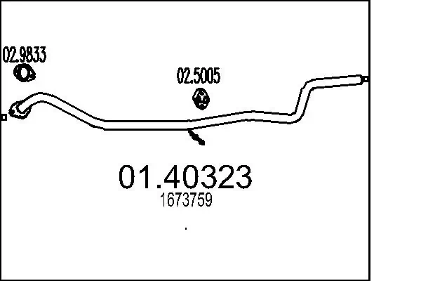 MTS Tubo gas scarico 01.40323