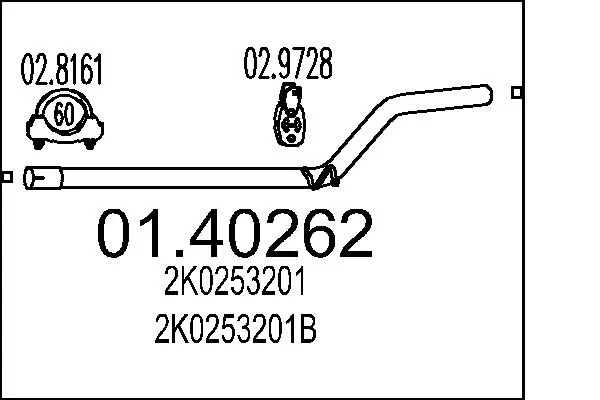 MTS Tubo gas scarico 01.40262