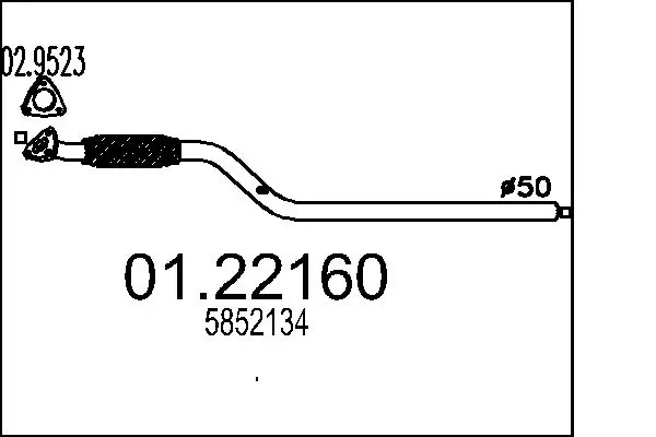 MTS Tubo gas scarico 01.22160